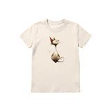 T-shirt Cat graphic 0031 - Natural
