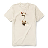 T-shirt Cat graphic 0031 - Natural