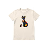 T-shirt Cat graphic 0034 - Natural