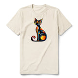 T-shirt Cat graphic 0034 - Natural
