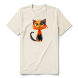 T-shirt Cat graphic 0035 - Natural