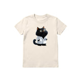 T-shirt Cat graphic 0037 - Natural