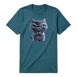 T-shirt Cat graphic 0038 - Deep Teal