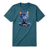 T-shirt Cat graphic 0040 - Deep Teal