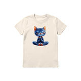 T-shirt Cat graphic 0040 - Natural