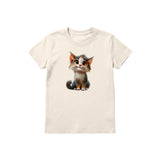 T-shirt Cat graphic 0042 - Natural