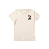 T-shirt Cat graphic 0042 - Natural