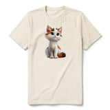 T-shirt Cat graphic 0043 - Natural