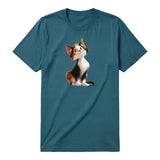 T-shirt Cat graphic 0044 - Deep Teal