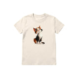 T-shirt Cat graphic 0044 - Natural