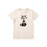 T-shirt Cat graphic 0045 - Natural