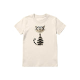 T-shirt Cat graphic 0046 - Natural