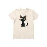 T-shirt Cat graphic 0047 - Natural