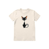 T-shirt Cat graphic 0049 - Natural
