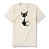 T-shirt Cat graphic 0049 - Natural