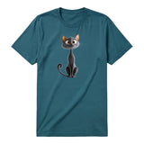 T-shirt Cat graphic 0050 - Deep Teal