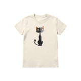 T-shirt Cat graphic 0050 - Natural