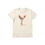 T-shirt Cat graphic 0051 - Natural