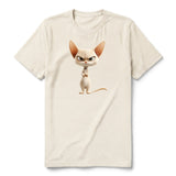 T-shirt Cat graphic 0051 - Natural