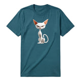 T-shirt Cat graphic 0052 - Deep Teal