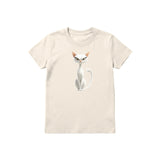 T-shirt Cat graphic 0053 - Natural