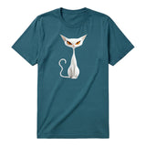 T-shirt Cat graphic 0054 - Deep Teal