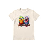 T-shirt Quirky Bird graphic 0001 - Natural