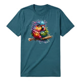 T-shirt Quirky Bird graphic 0003 - Deep Teal