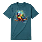 T-shirt Quirky Bird graphic 0010 - Deep Teal