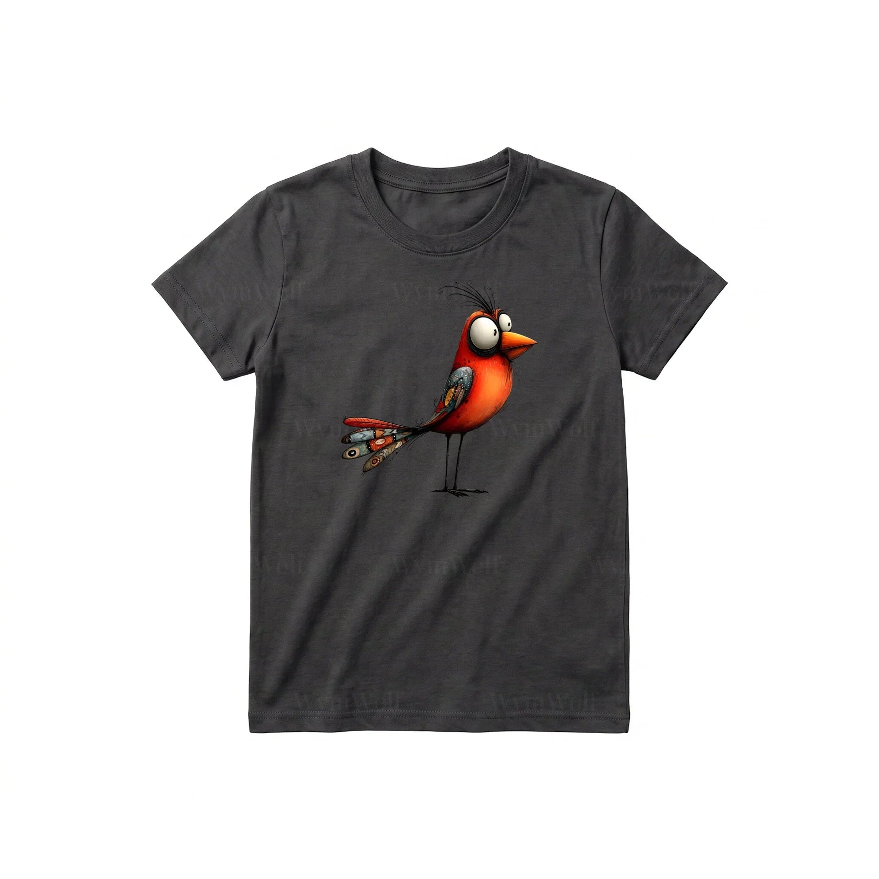 T-shirt Quirky Bird graphic 0013 - Dark Gray