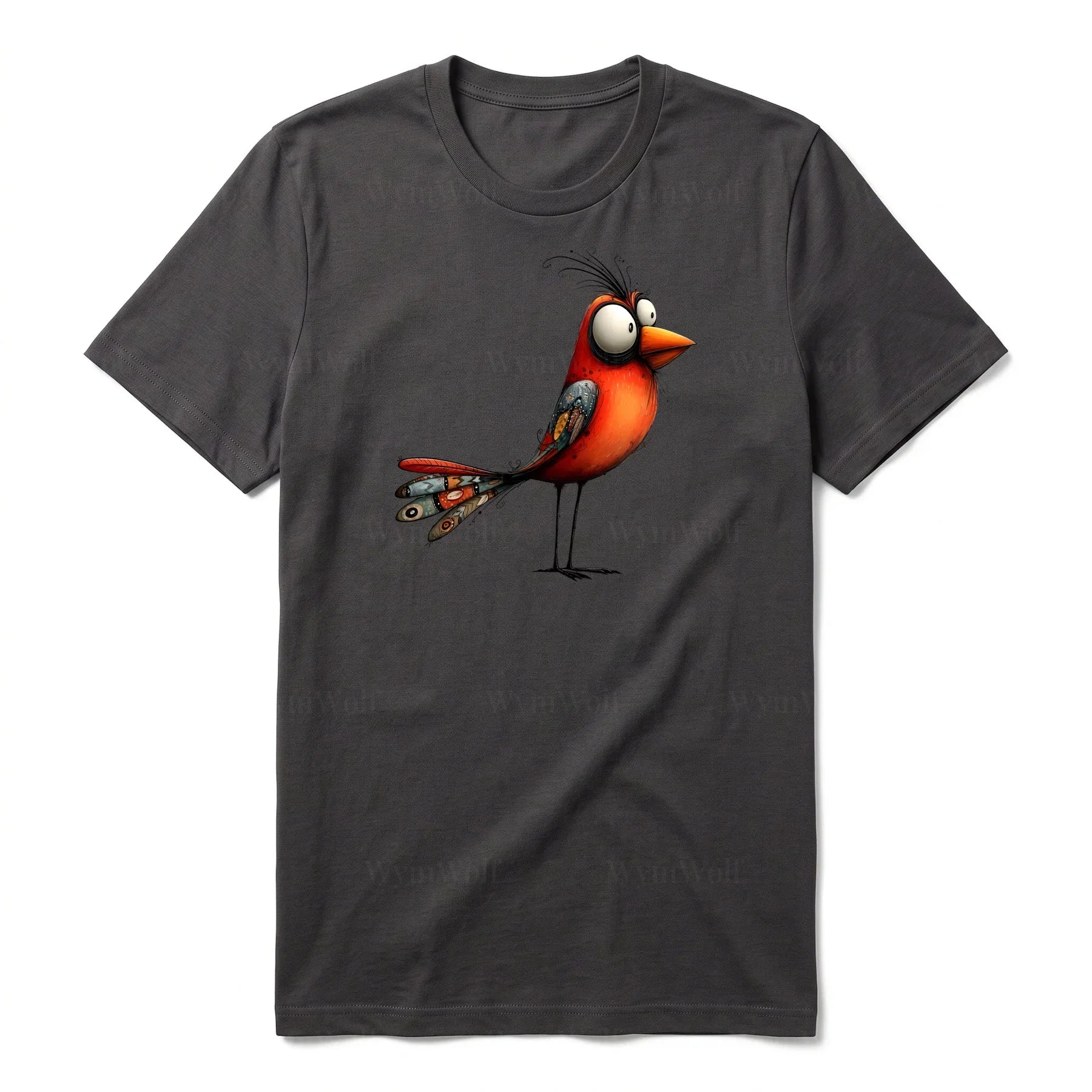 T-shirt Quirky Bird graphic 0013 - Dark Gray