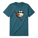 T-shirt Oiseau excentrique design 0014 - Bleu Sarcelle