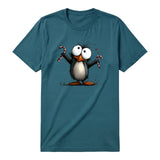 T-shirt Oiseau excentrique design 0015 - Bleu Sarcelle