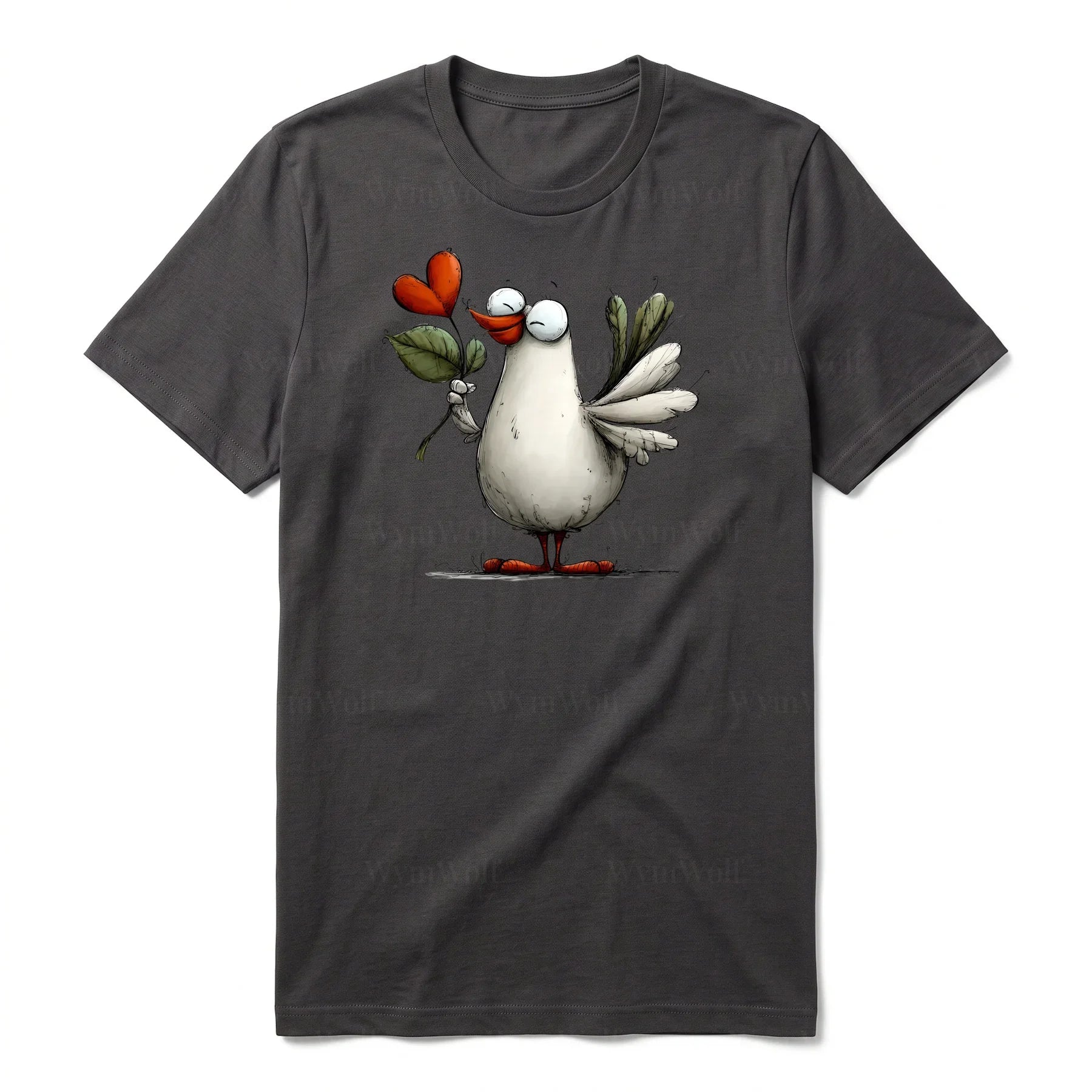 T-shirt Quirky Bird graphic 0016 - Dark Gray