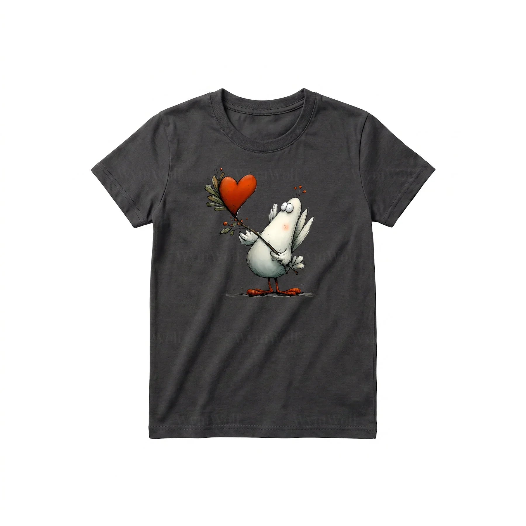 T-shirt Quirky Bird graphic 0017 - Dark Gray