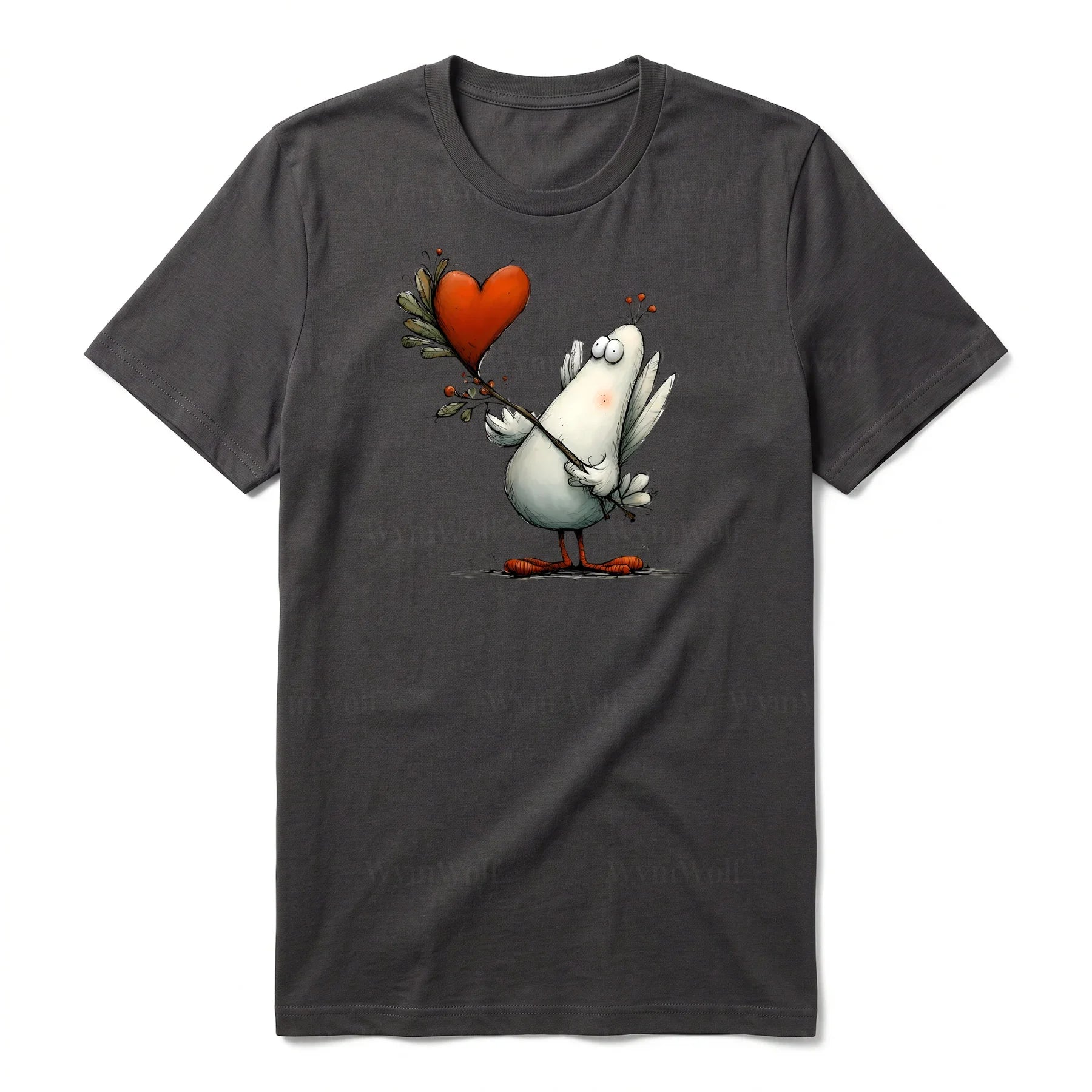 T-shirt Quirky Bird graphic 0017 - Dark Gray