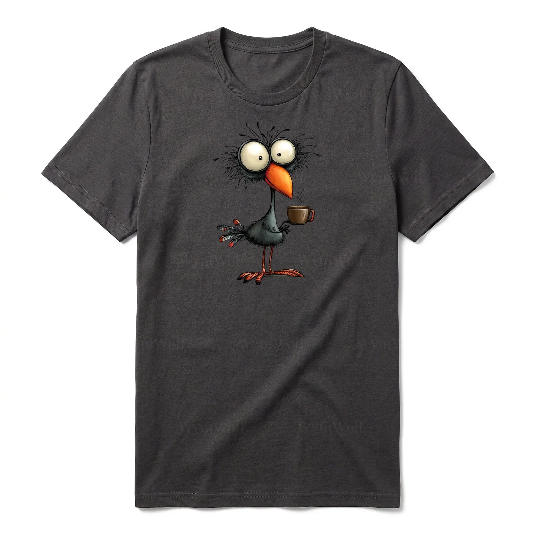 T-shirt Quirky Bird graphic 0019 - Dark Gray