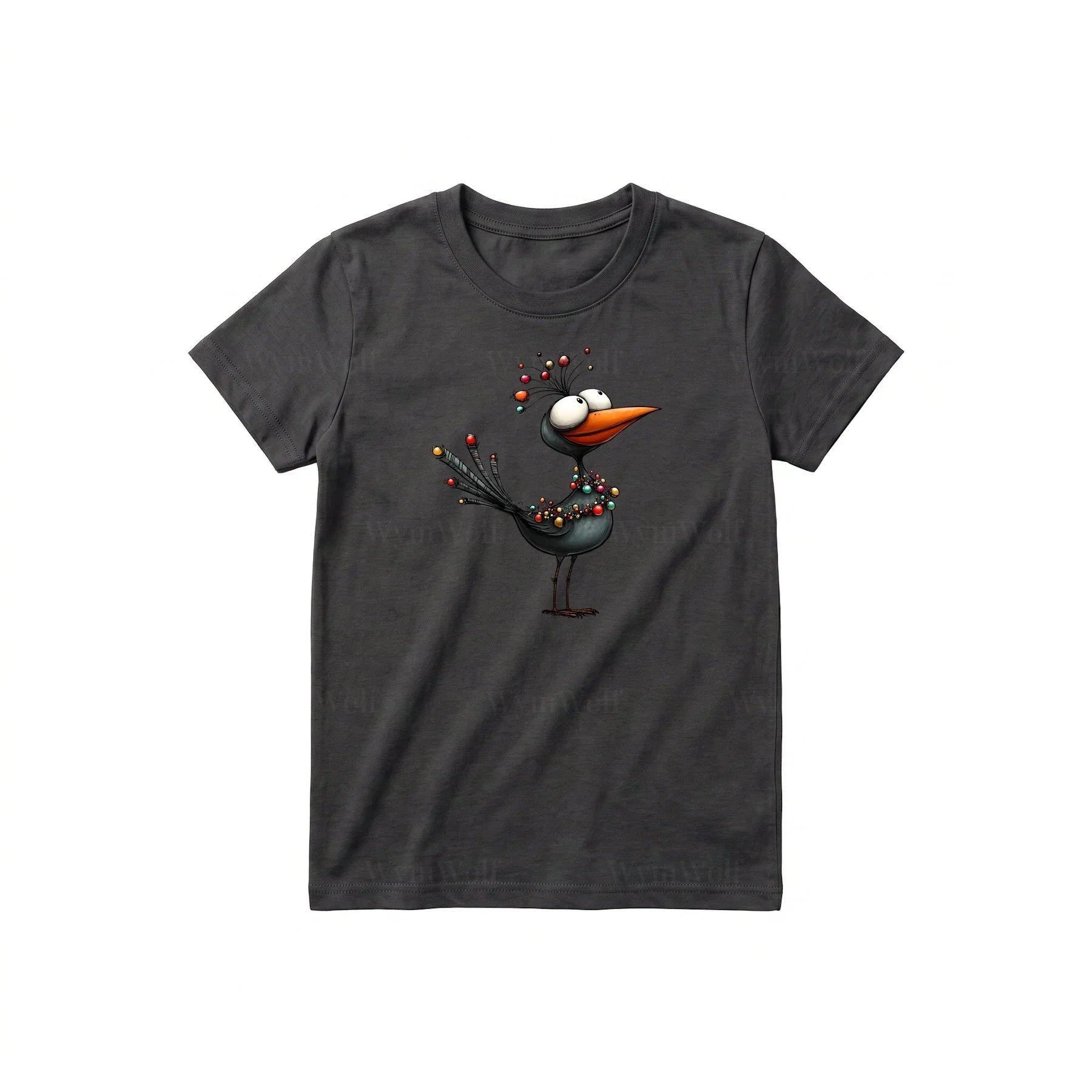 T-shirt Quirky Bird graphic 0020 - Dark Gray