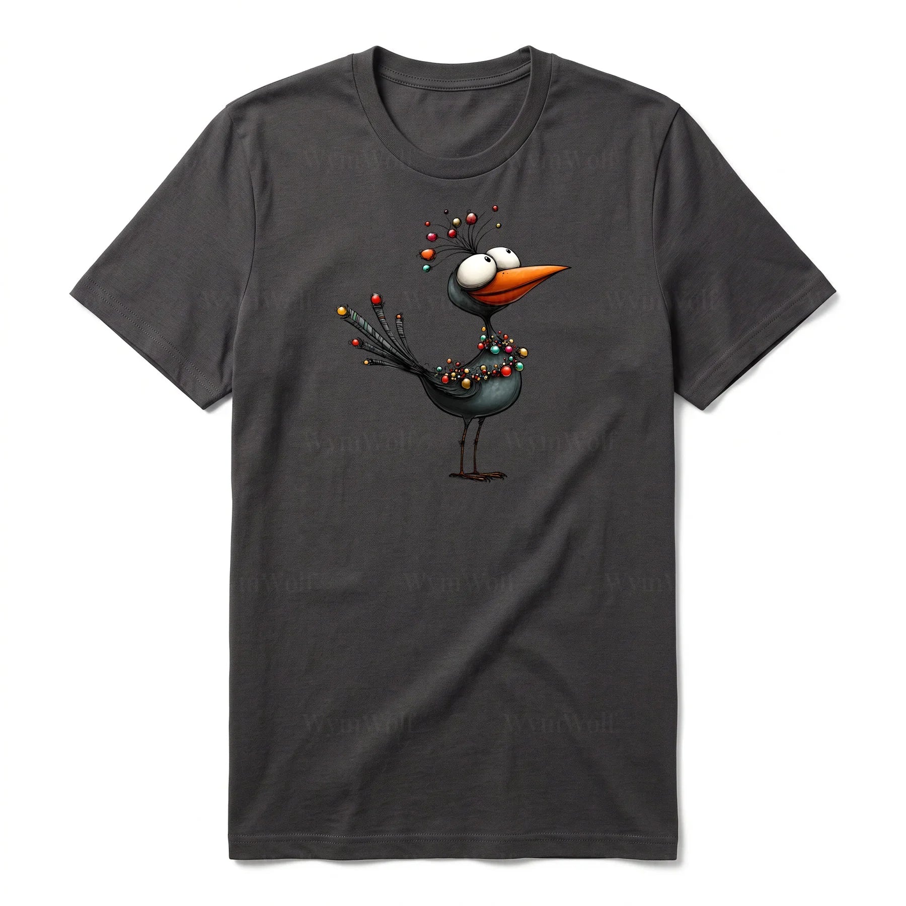 T-shirt Quirky Bird graphic 0020 - Dark Gray