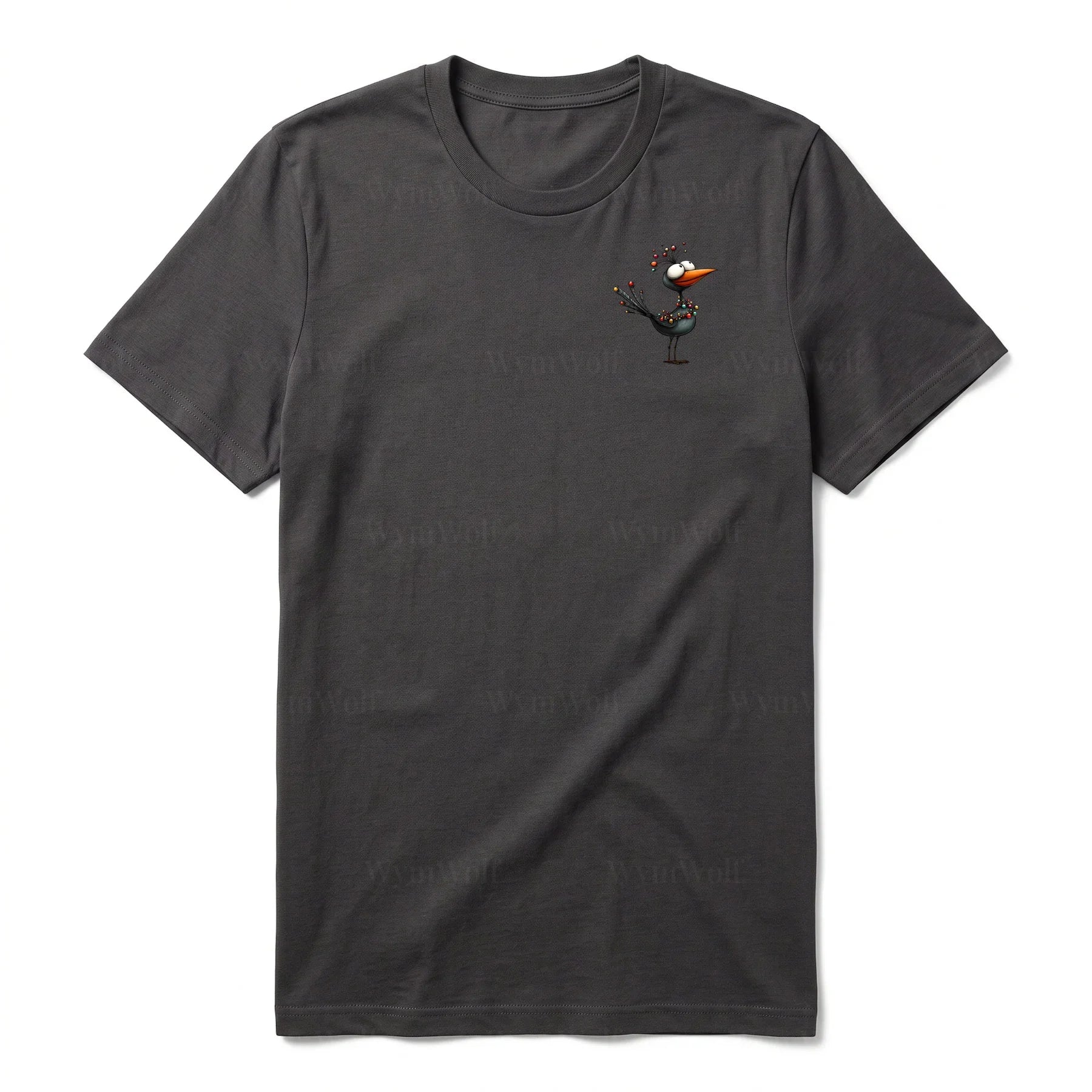 T-shirt Quirky Bird graphic 0020 - Dark Gray