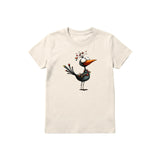 T-shirt Quirky Bird graphic 0020 - Natural