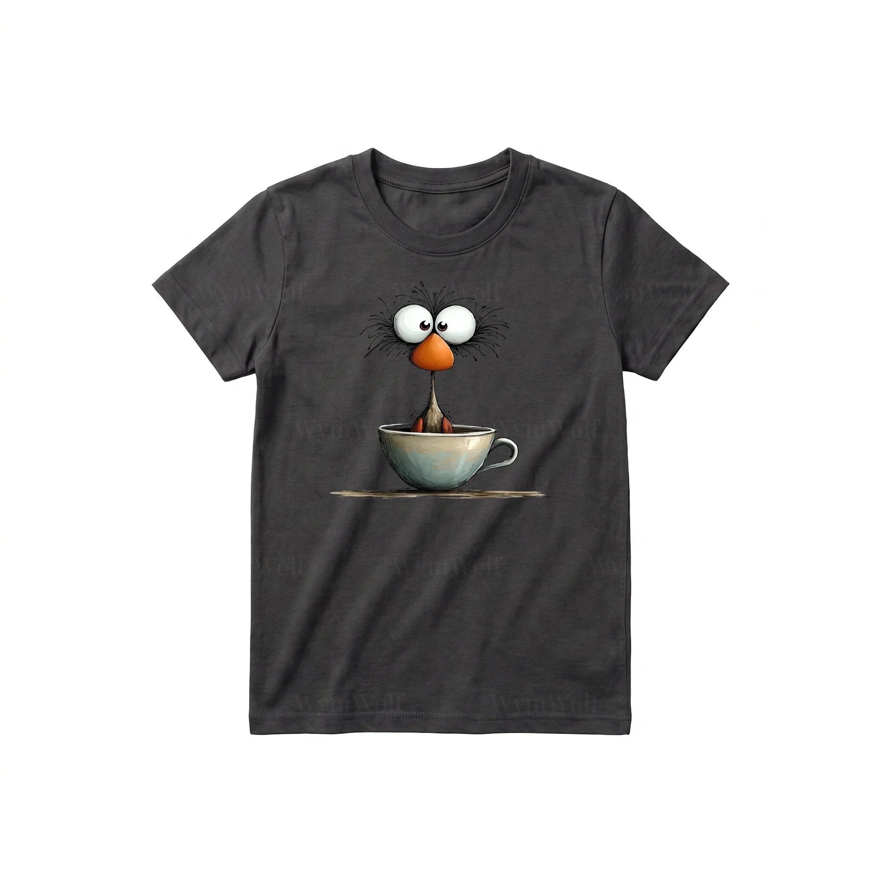 T-shirt Quirky Bird graphic 0022 - Dark Gray