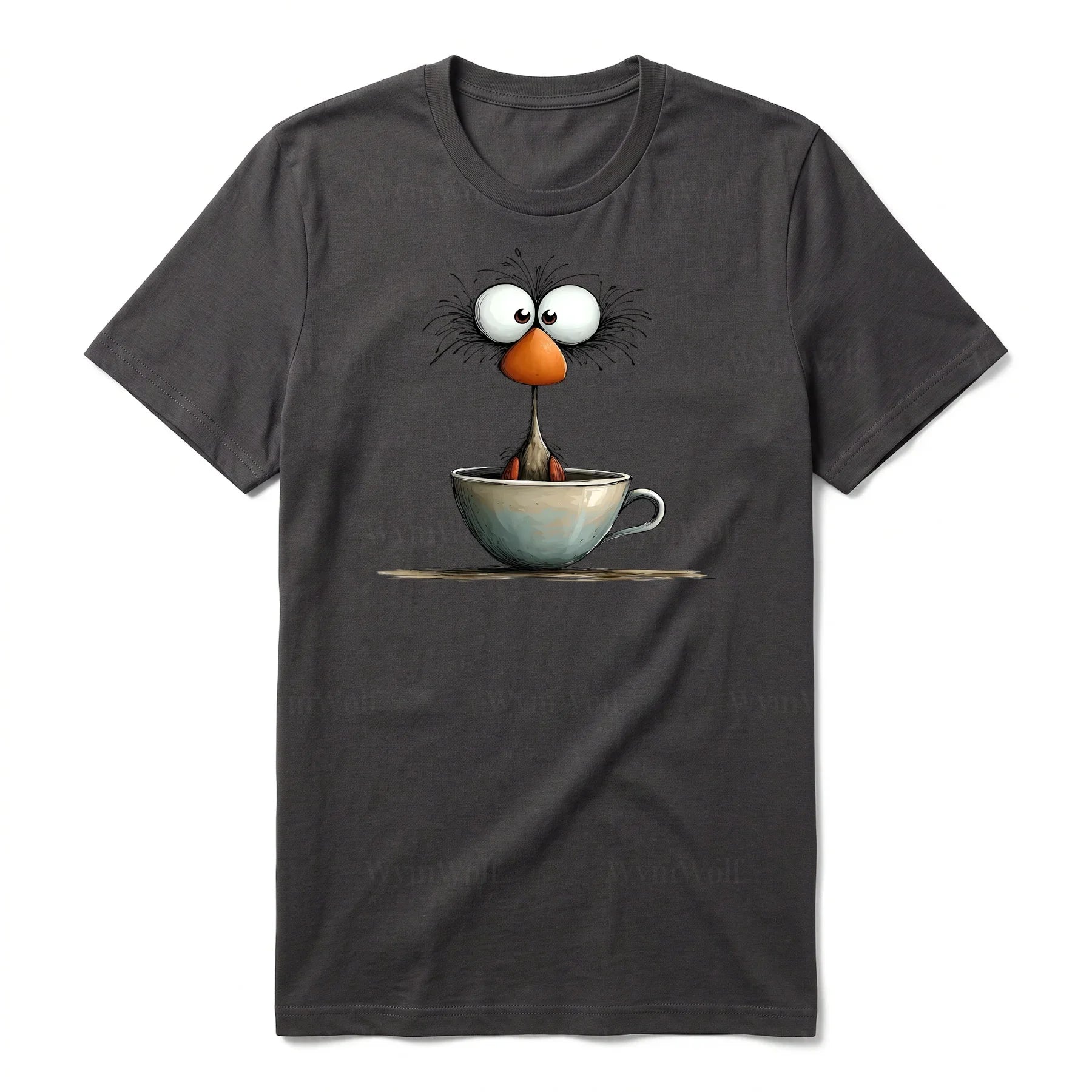 T-shirt Quirky Bird graphic 0022 - Dark Gray