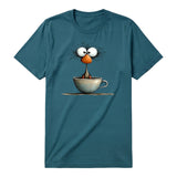 T-shirt Quirky Bird graphic 0022 - Deep Teal
