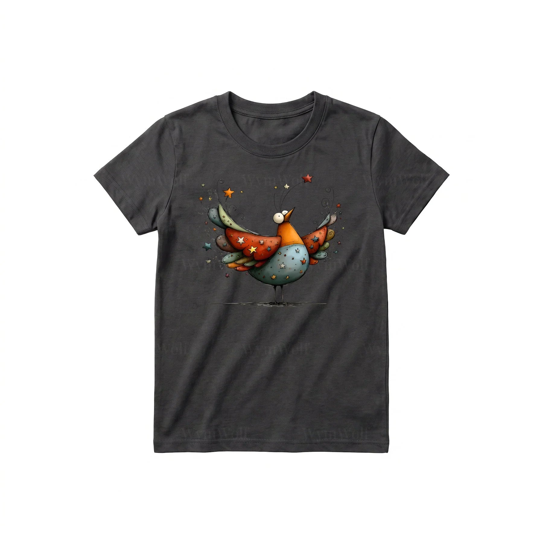 T-shirt Quirky Bird graphic 0023 - Dark Gray