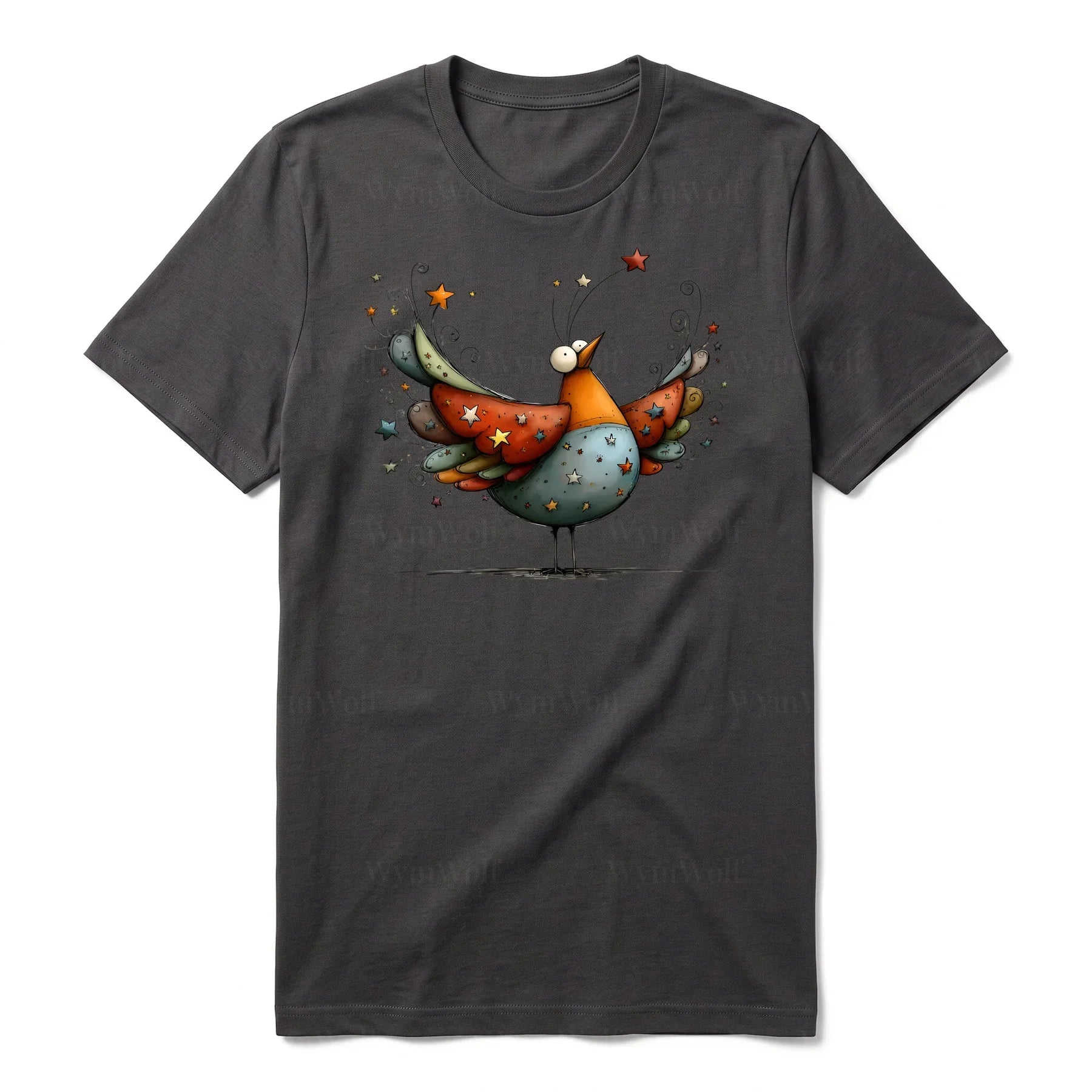 T-shirt Quirky Bird graphic 0023 - Dark Gray