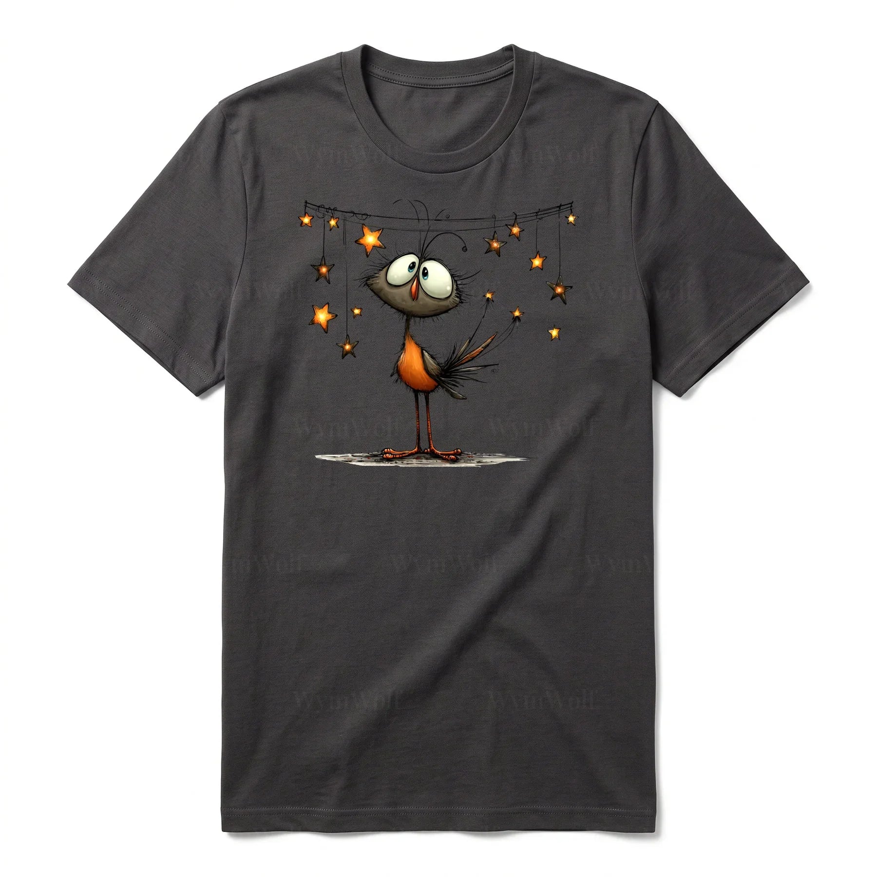 T-shirt Quirky Bird graphic 0024 - Dark Gray