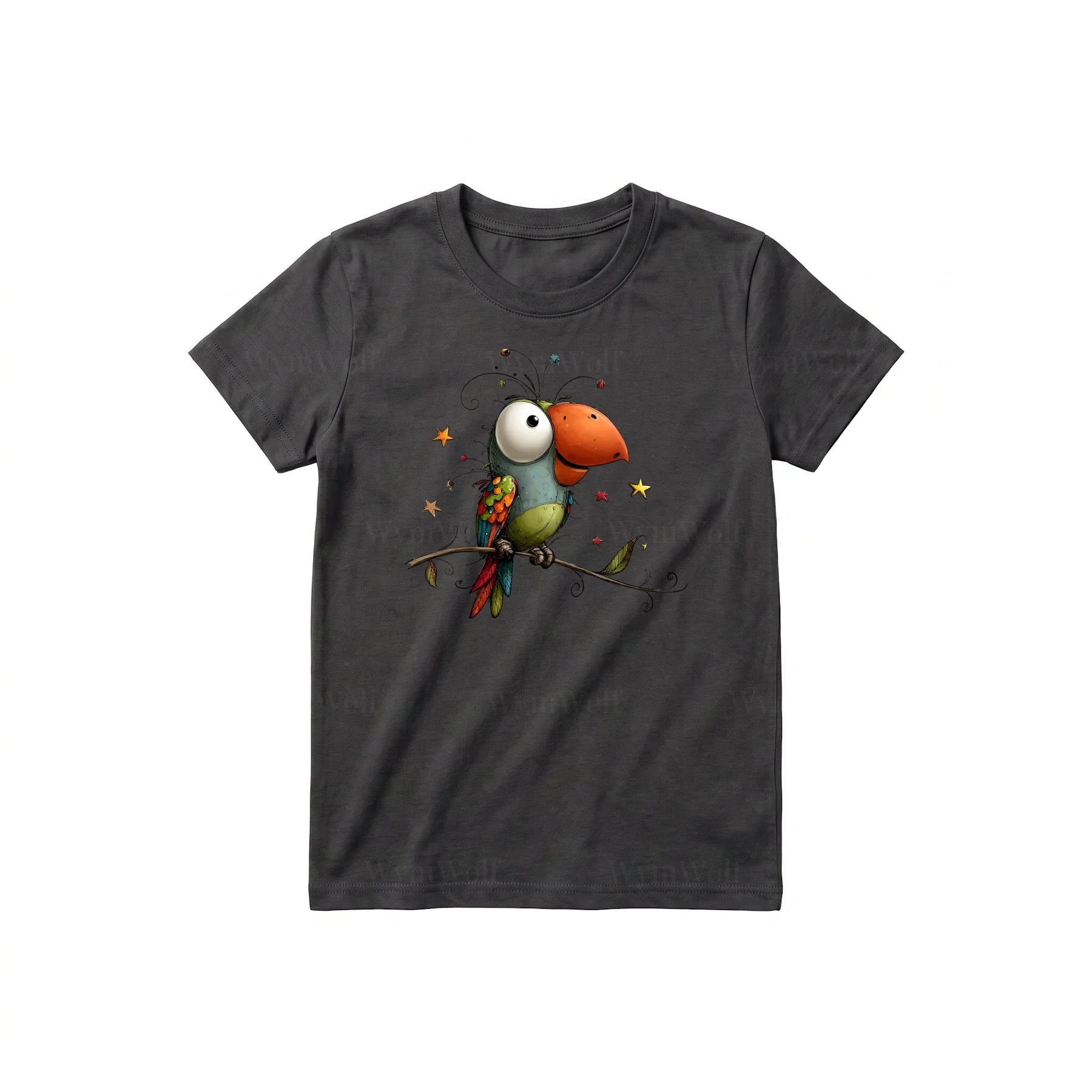 T-shirt Quirky Bird graphic 0025 - Dark Gray