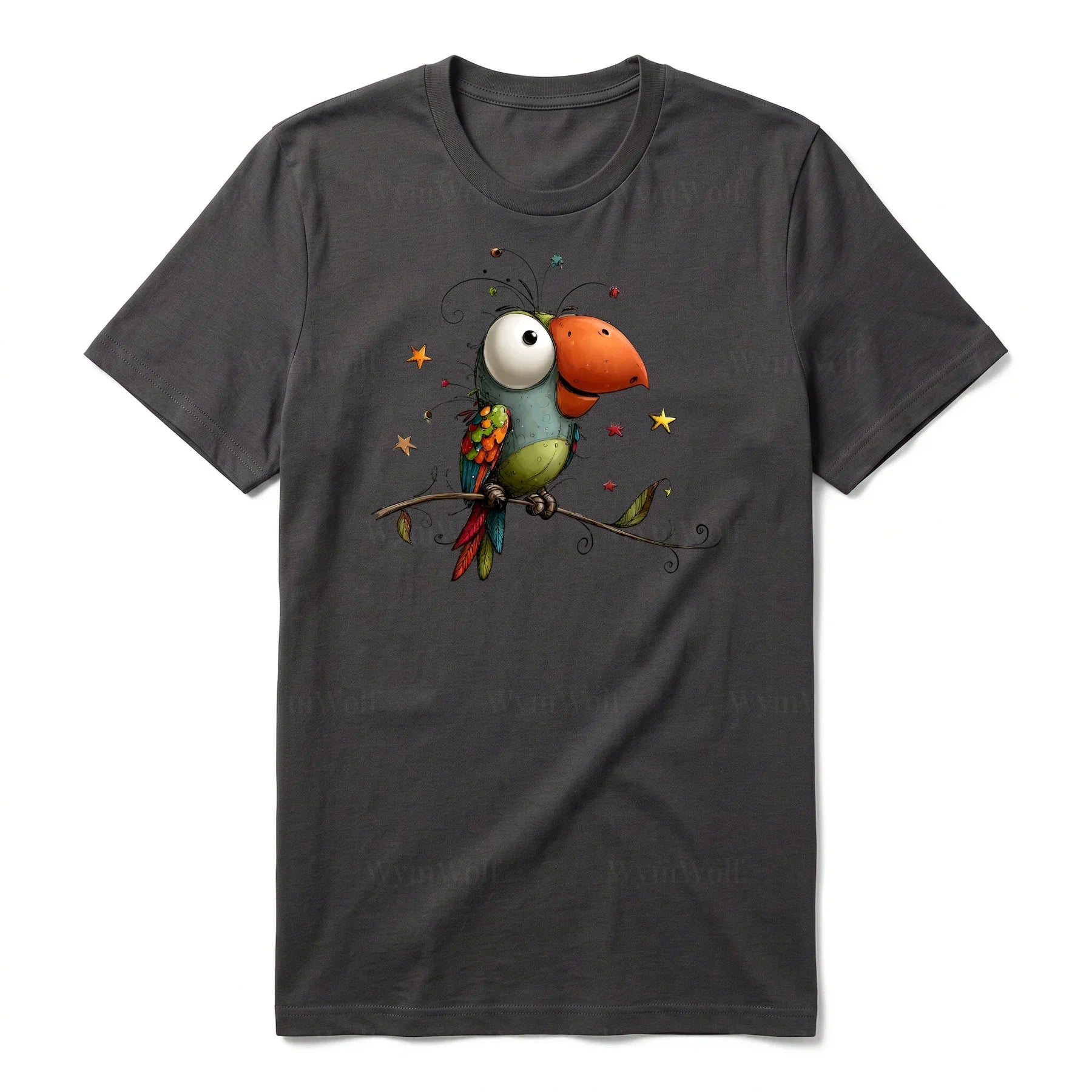 T-shirt Quirky Bird graphic 0025 - Dark Gray