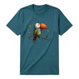T-shirt Quirky Bird graphic 0025 - Deep Teal